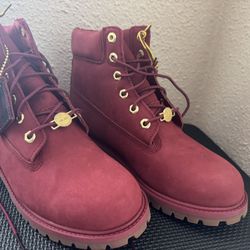Red Timberlands Boots Size 6.5 Boys