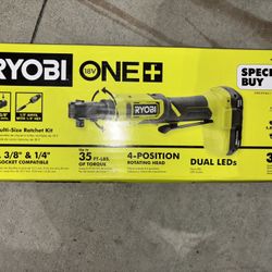 🎄🎁 RYOBI 18V ONE+ Multi-Size Ratchet Kit BRAND NEW NEVER OPENED