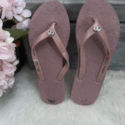Coach Abigail Pink Flip Flops Sandals 