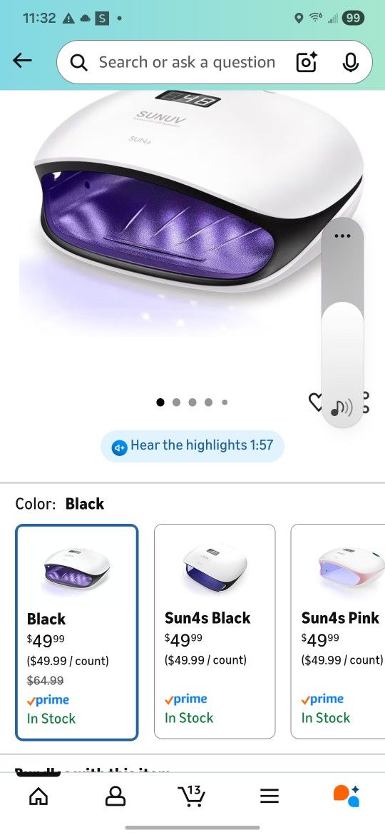 SUNUV UV LED Nail Lamp, UV Light for Nails