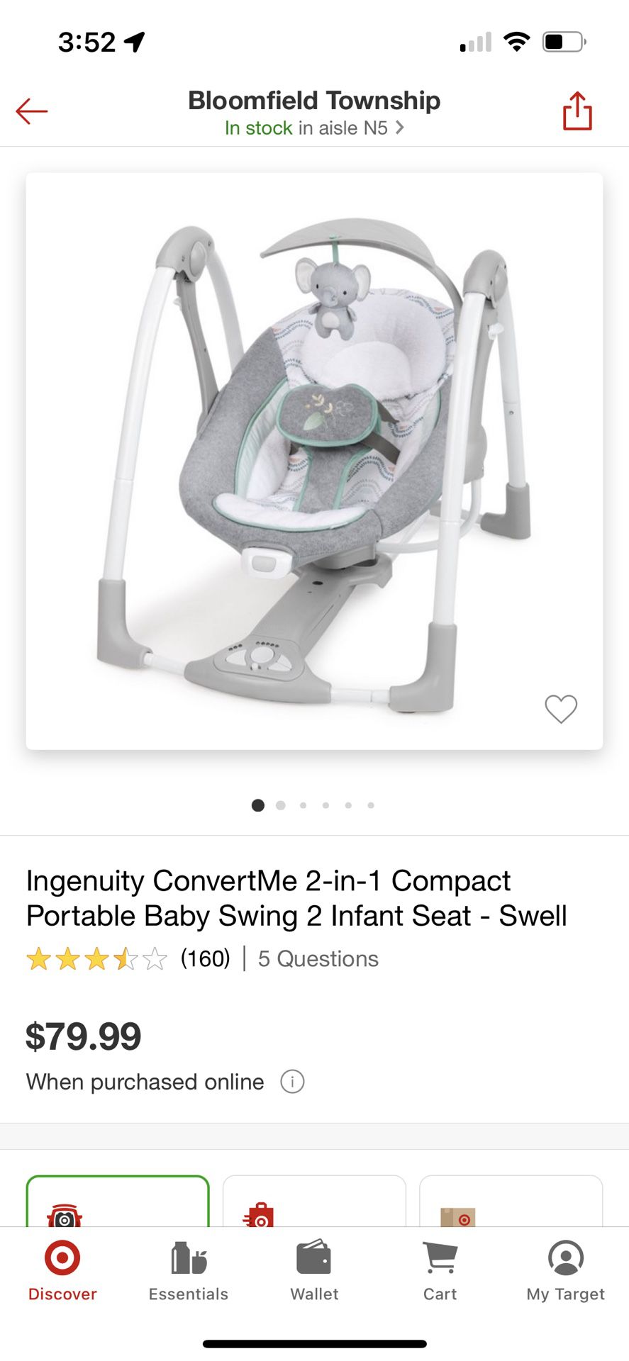 Ingenuity Compact Baby swing 