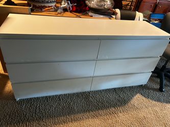 White 6-Drawer Double Dresser