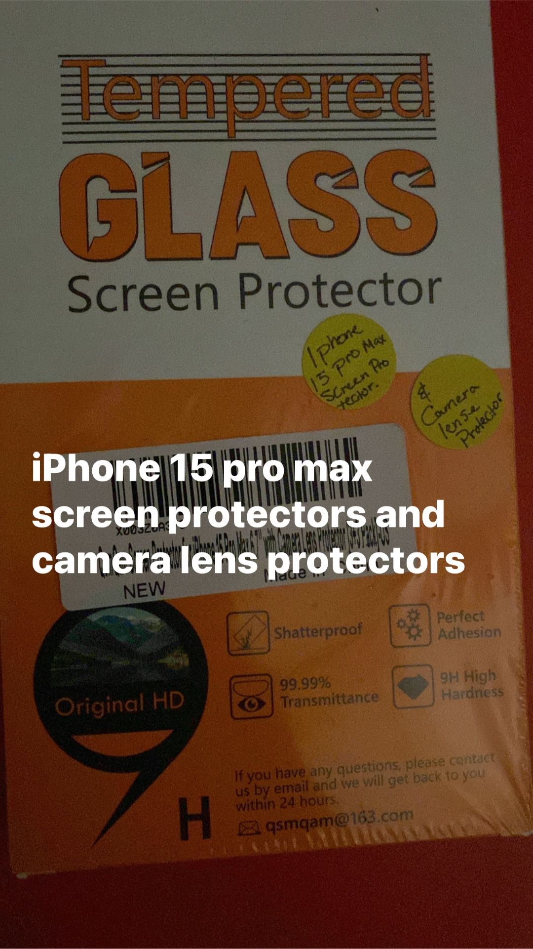 iPhone 15 Pro Max Screen Protector And Camera Covers All Tempered Glass