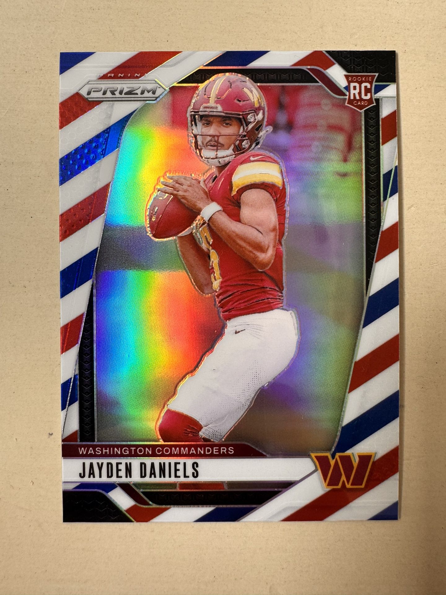 2024 Prizm Jayden Daniels Red/White/Blue Commanders