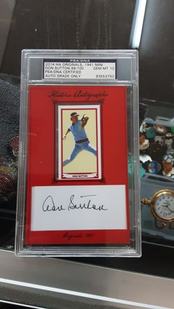 Don sutton historic autographs PSA grade gem mt 10