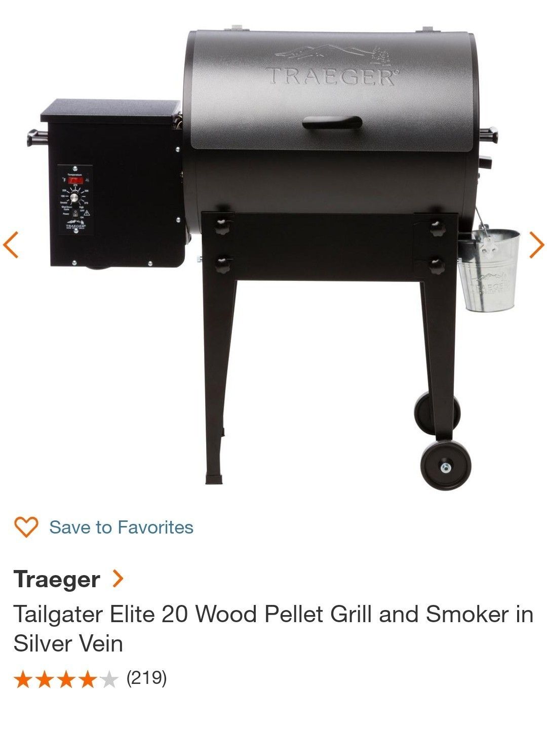 Traeger Tailgater Elite 20 Wood Pellet Grill and Smoker