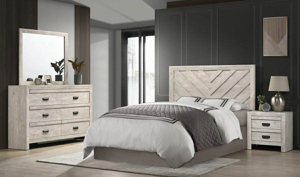 Beautiful Light Grey Bedroom Set in Boxes