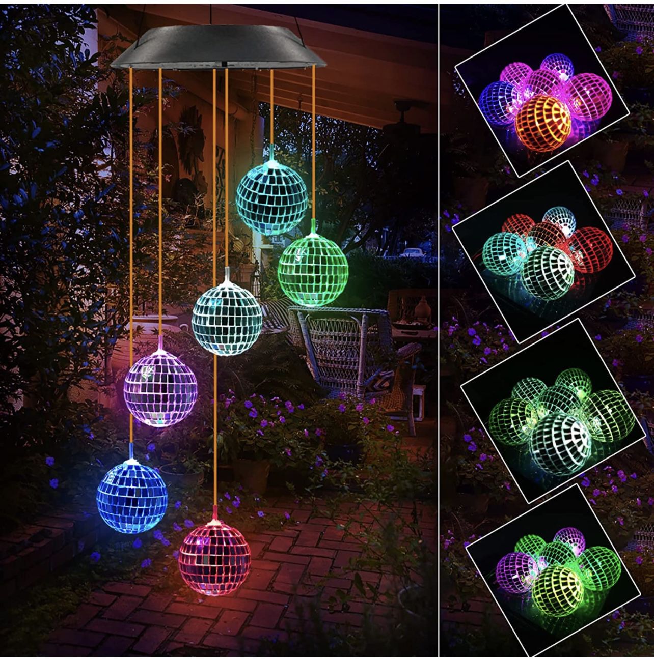 Gifts for Mom, Solar Wind Chime for Outside, Color Changing Decorative Solar Lights Outdoor for Garden Decor Patio Decorations, Gifts for Mothers Day 