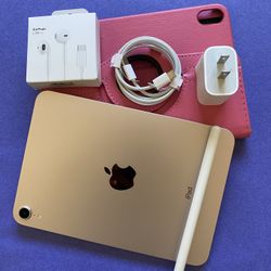 Apple iPad Mini 6th Generation (2021 model / Pink) 64GB with Pink Case, Pen & Accessories