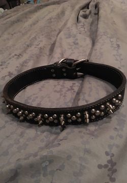 Dog collar heavy duty leather dark brown very good condition !