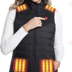 Women’s Lightweight Heated Vest with USB-C Battery, Puffer Style Size XL