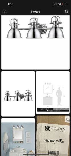 Golden Lighting 3602-BA3 PW-PW Duncan 3-Light Bath Vanity in Pewter with Pewter