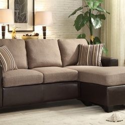 Grayish Brown Reversible Sofa Chaise