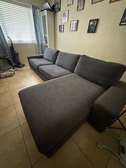 Gray Fabric Sectional Sofa with Chaise
