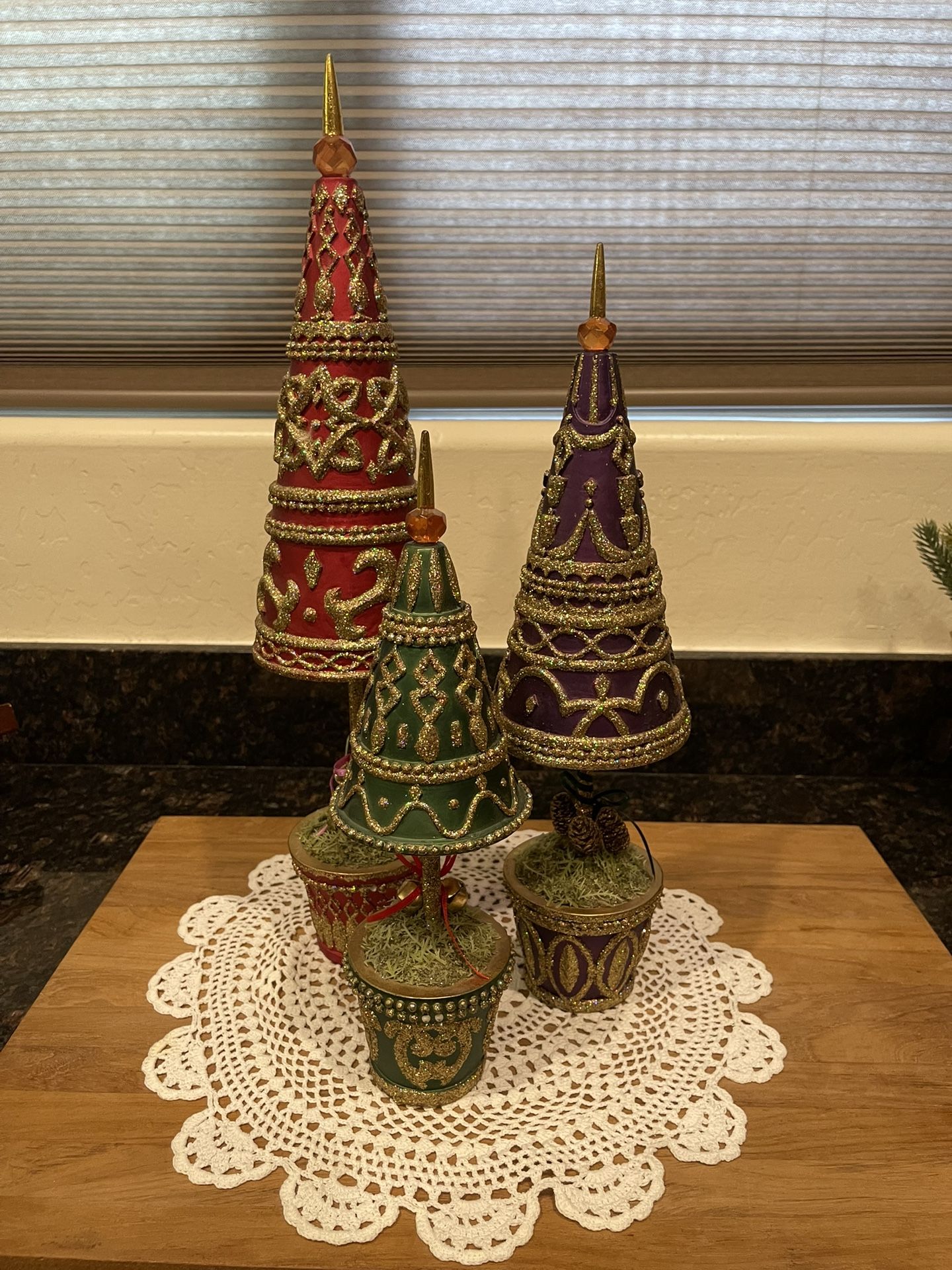 3 Sparkling Holiday Decor Topiaries