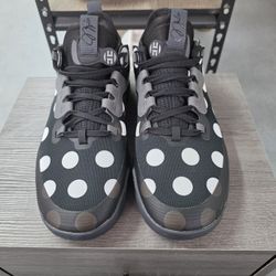 Adidas Harden Vol 5 FutureNatural Shoes Black White Polka Dot H68597 Men Size 8.5 