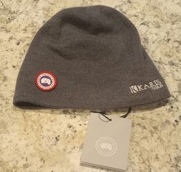 100% AUTHENTIC Men's CANADA GOOSE Karis Cold Arctic Winter Beanie Wool Hat $50 BRAND NEW TAGS
