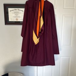 ASU Gown And Graduate Degree Hood