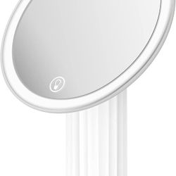 Makeup Mirror with Lights, Lighted Makeup Mirror LED Vanity Mirror with Roman Pillar Suction Pad Design Rechargeable Adjustable Brightness Light up Mi