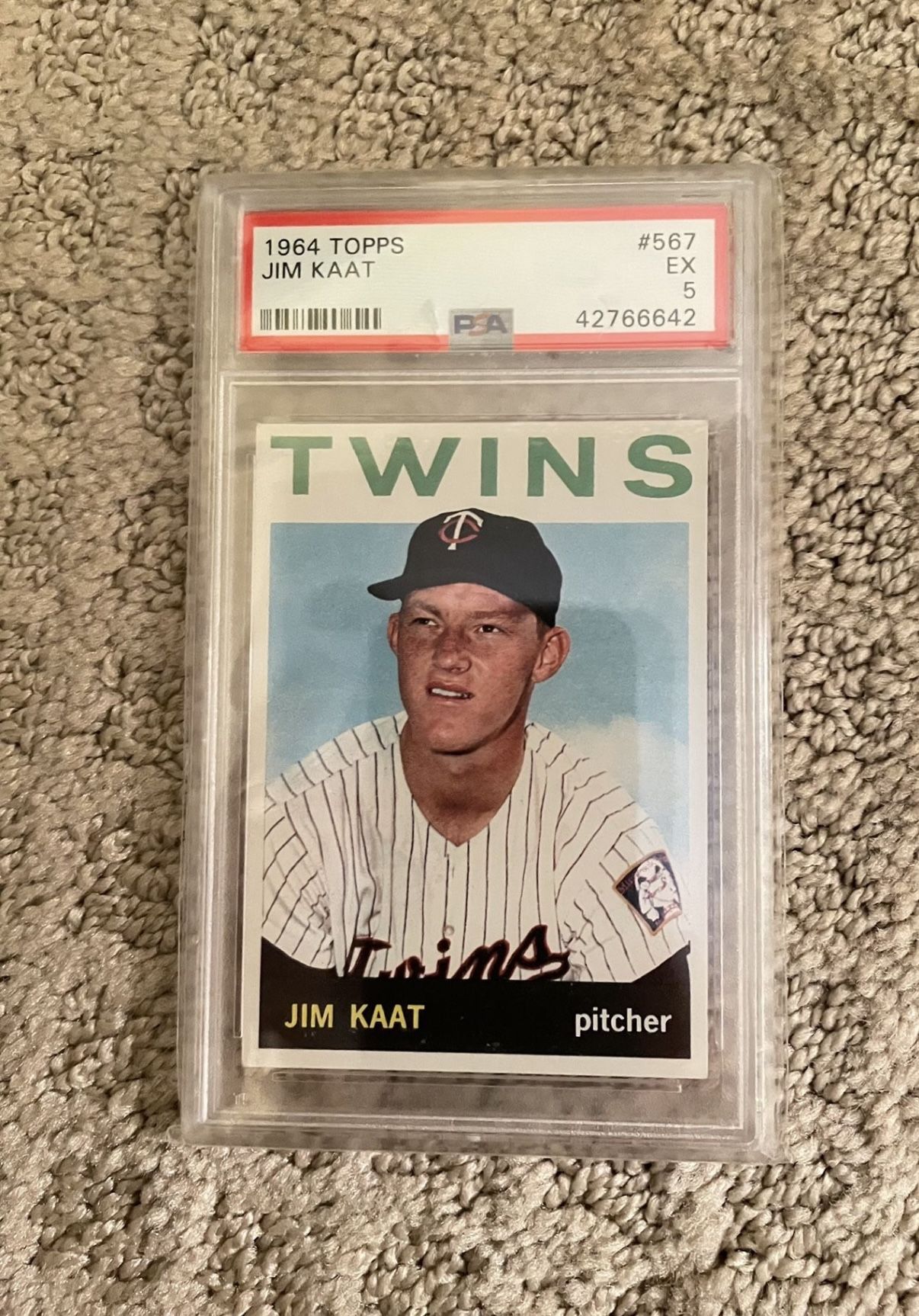 1964 Topps Jim Kaat Vintage Baseball Card - PSA 5 