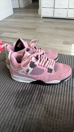 Air Jordan 4 Pink Suede Sneakers