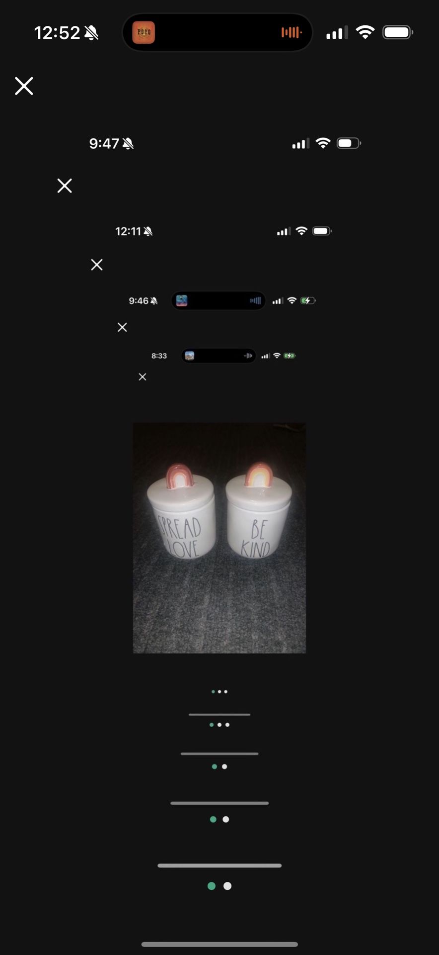 2 RAE DUNN JARS CERAMIC WITH TOPS LIDS SPREAD LOVE BE KIND