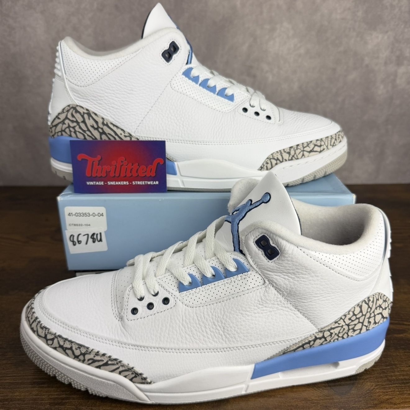Air Jordan 3 Retro Mid UNC (2020) Size 13 CT8532-104 White Blue Men’s Sneakers OG Rare MJ