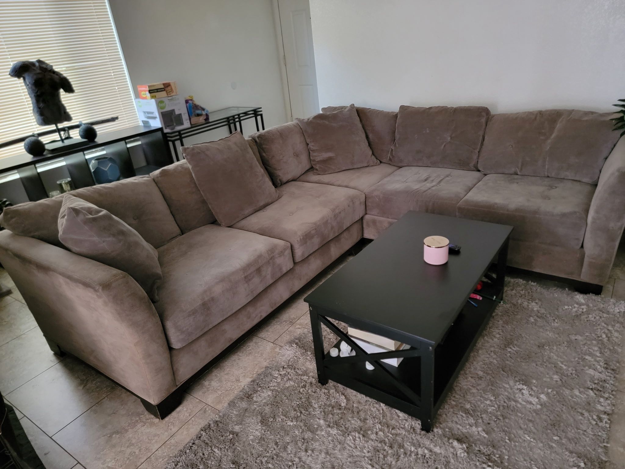 Beige Taupe sectional couch