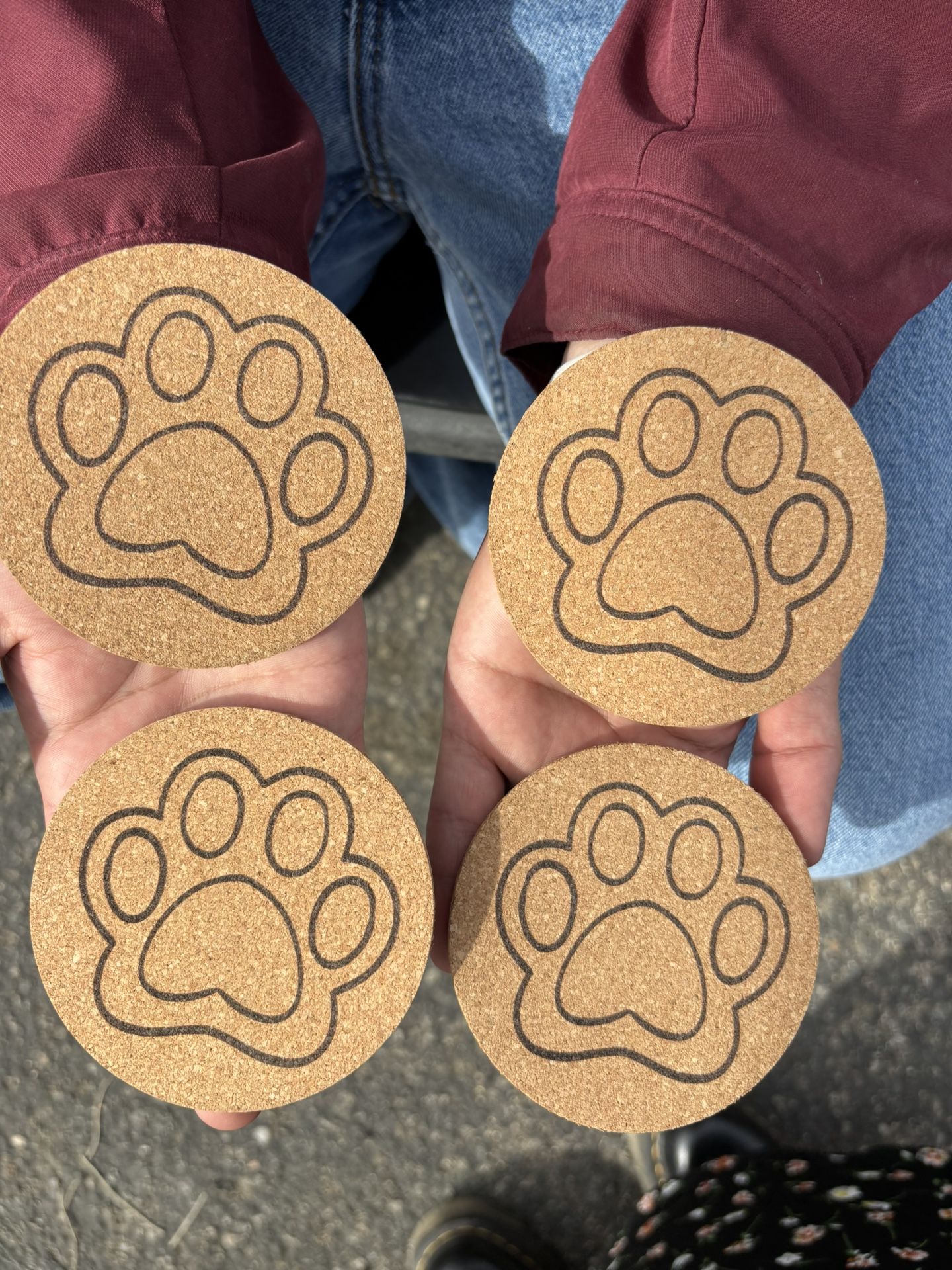 Dog Paw Engraved Coasters 