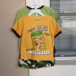 BRAND NEW BOYS SIZE 24 MONTHS THREE-PIECE SHORTS OUTFIT 
