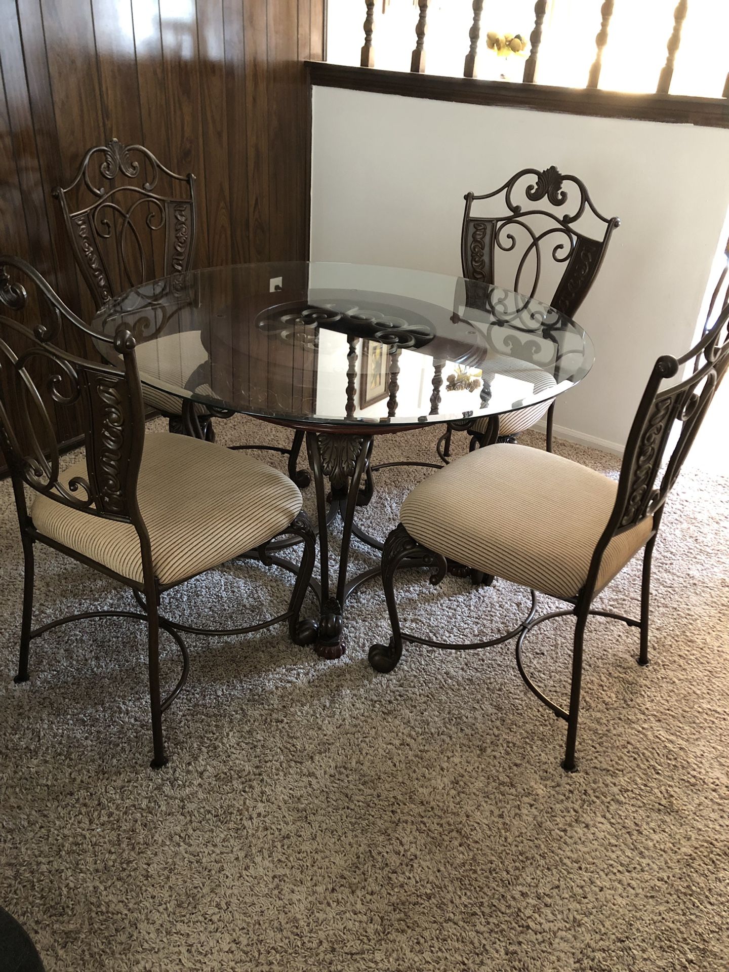 Glass Kitchen Table and Chairs