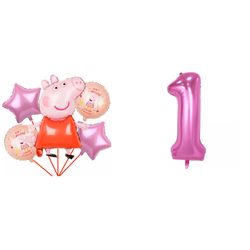 Peppa pig 6pcs foil balloons New.