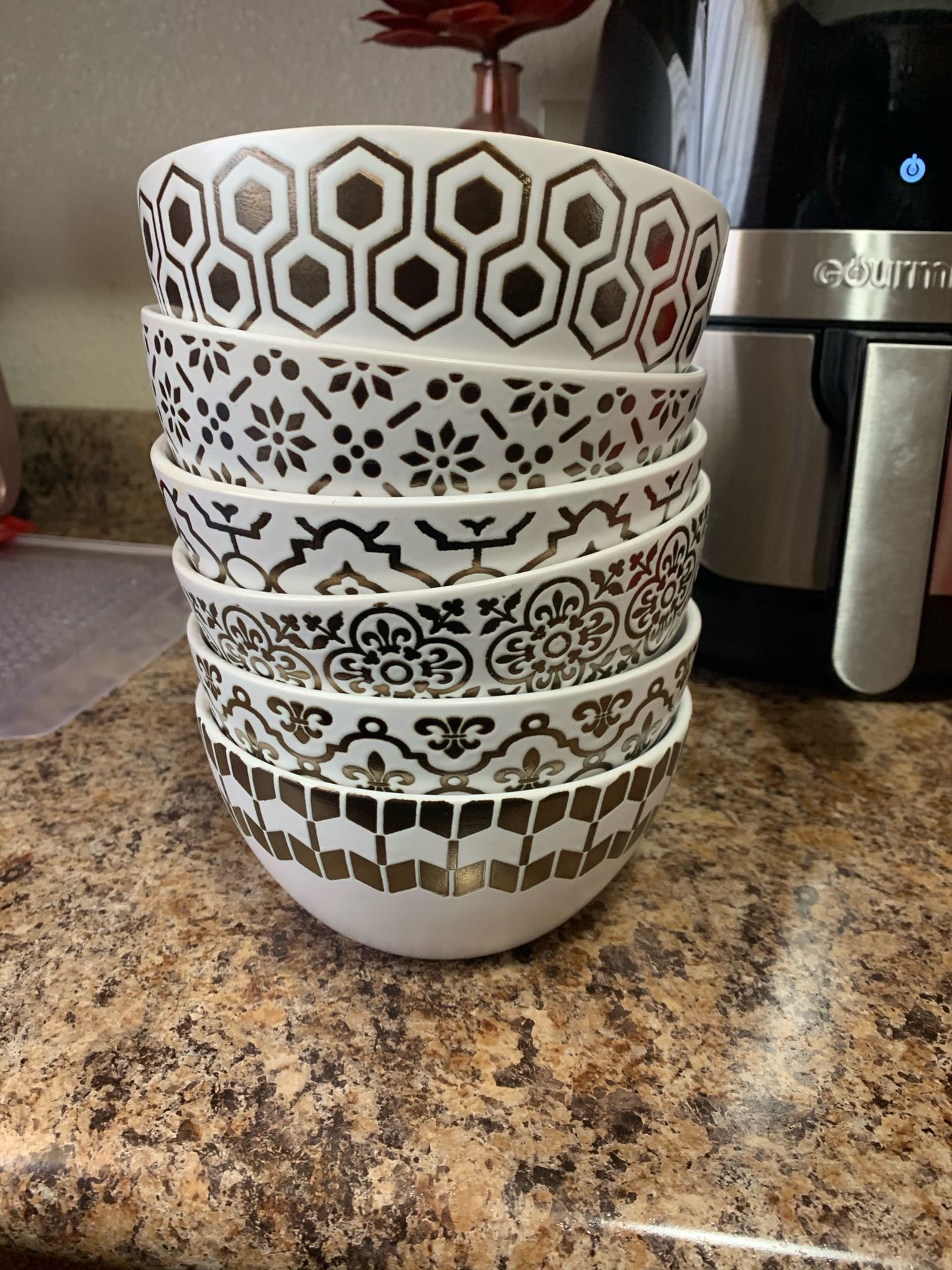 6 piece ceramic bowls