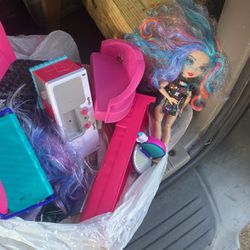 Bag Of OMG AND LOL Doll House Furniture,  And Dolls