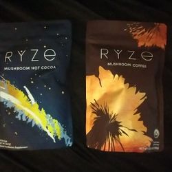 RYZE. MUSHROOM COFFEE AND MUSHROOM COCOA