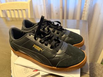 Puma Black Leather Suede Low-Top Sneakers 10 man