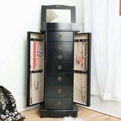 New Hives Honey Nora TyFreestanding Jewelry Armoire 18x14x37.5 Black 3215