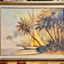 Large painting titled “Leaving Out”