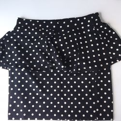 FOREVER 21 Polka Dot Mini Skirt Fitted Two Tiered Layer High Waisted