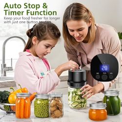 Mason Jar Vacuum Sealer Kit-Fully-Automatic-Canning-Jar-Sealer-Vacuum-Sealing, Sealer for Wide&Regular Mouth Mason Jars/Jar Sealer Machine for Food