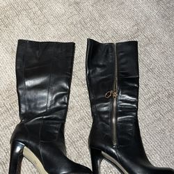 Leather Boots, Black 6 1/2