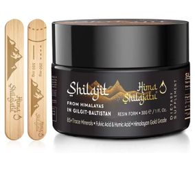 Hima Shilajatu Shilajit Purest Himalayan Organic Shilajit Resin - Gold Grade 100% Purity Shilajit with Fulvic Acid & 85+ Trace Minerals Complex for En