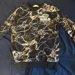 WRLD Marble Print Crewneck Sweatshirt
