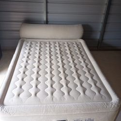 Intex Queen 18" Headboard Dura-Beam Deluxe Raised Air Bed Mattress with Built-in Pump.