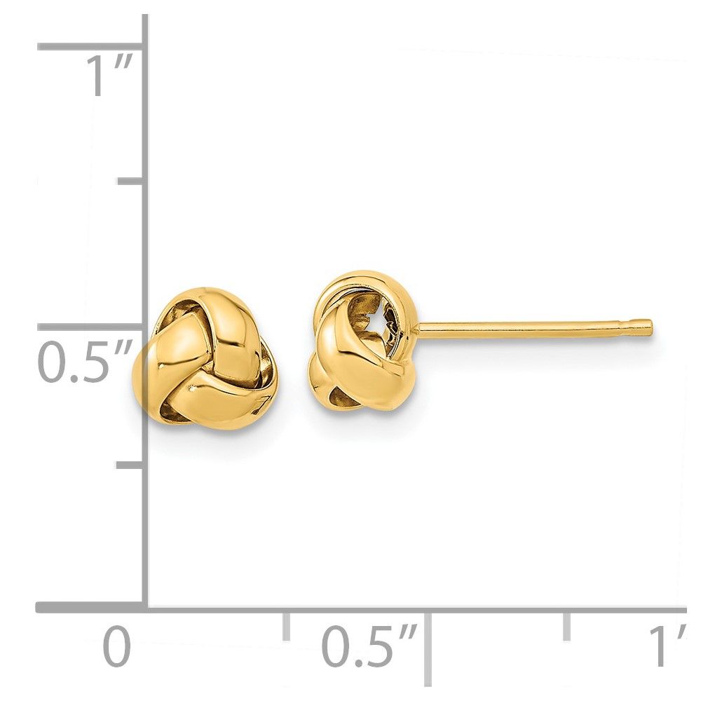 14K Yellow Gold Gold Polished Love Knot Post Earrings