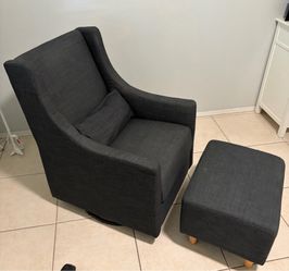 Nursery rocking chair w/foot rest and Nanit w/ stand