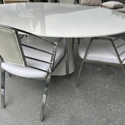 Modern White Round Table 