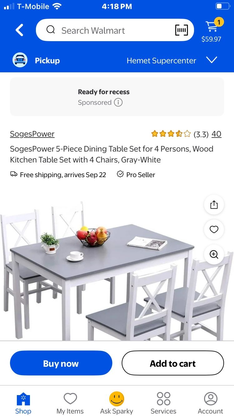 CUTE DINING ROOM TABLE & CHAIR SET