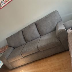 Sofa,grey, 3 Seater And Wide 