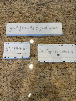 White wooden House decor signs
